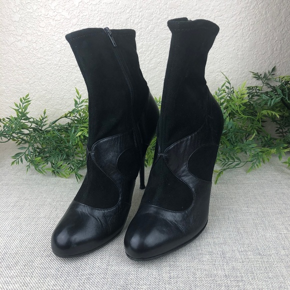 Miu Miu Leather and Suede Sock Boots - Picture 2 of 8